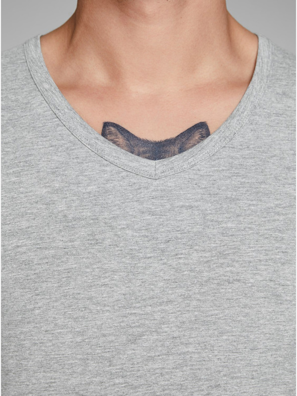 Jack & Jones Svetlošedé pruhované tričko Jack & Jones Basic