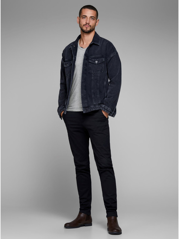 Jack & Jones Svetlošedé pruhované tričko Jack & Jones Basic