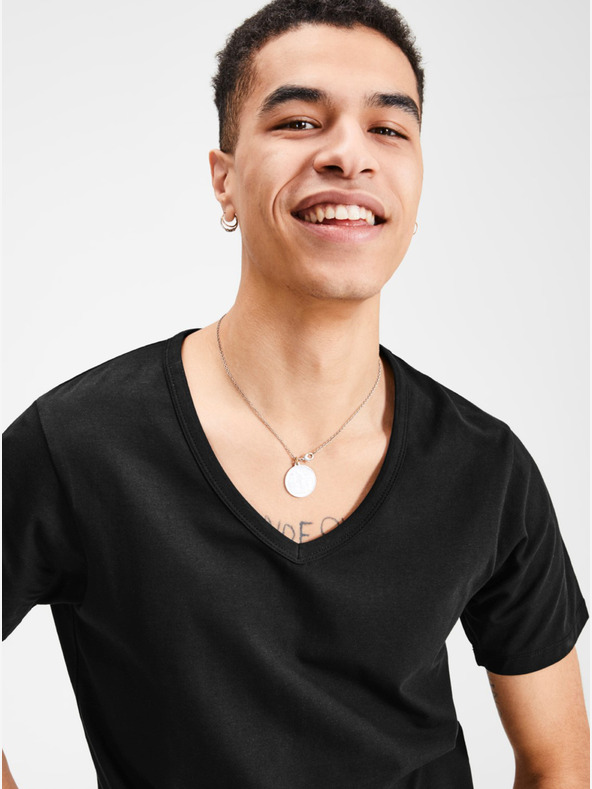 Jack & Jones Čierne základné tričko Jack & Jones Basic