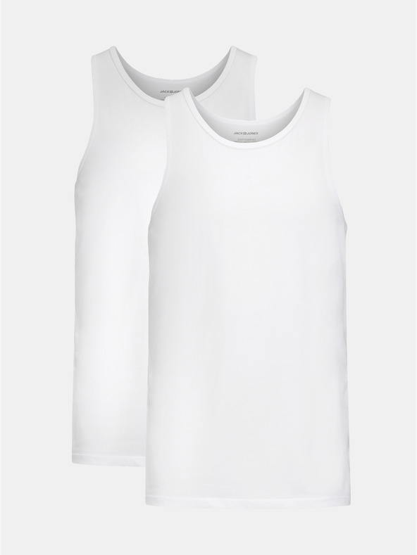 Jack & Jones Súprava dvoch bielych základných tielok Jack & Jones