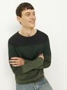 Jack & Jones Zelený pánsky pruhovaný sveter Jack & Jones JJEHILL