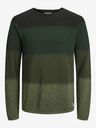 Jack & Jones Zelený pánsky pruhovaný sveter Jack & Jones JJEHILL