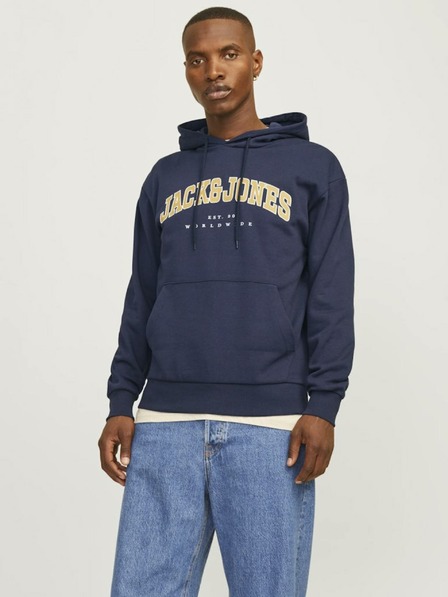 Jack & Jones Tmavomodrá pánska mikina Jack & Jones Caleb Hoodie