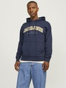 Jack & Jones Tmavomodrá pánska mikina Jack & Jones Caleb Hoodie