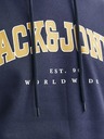 Jack & Jones Tmavomodrá pánska mikina Jack & Jones Caleb Hoodie