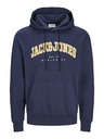 Jack & Jones Tmavomodrá pánska mikina Jack & Jones Caleb Hoodie