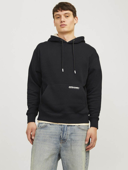 Jack & Jones Čierna pánska mikina Jack & Jones Elegacy Hoodie