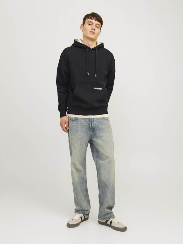 Jack & Jones Čierna pánska mikina Jack & Jones Elegacy Hoodie