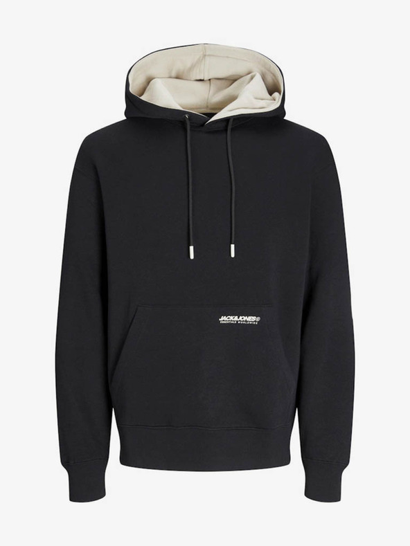 Jack & Jones Čierna pánska mikina Jack & Jones Elegacy Hoodie