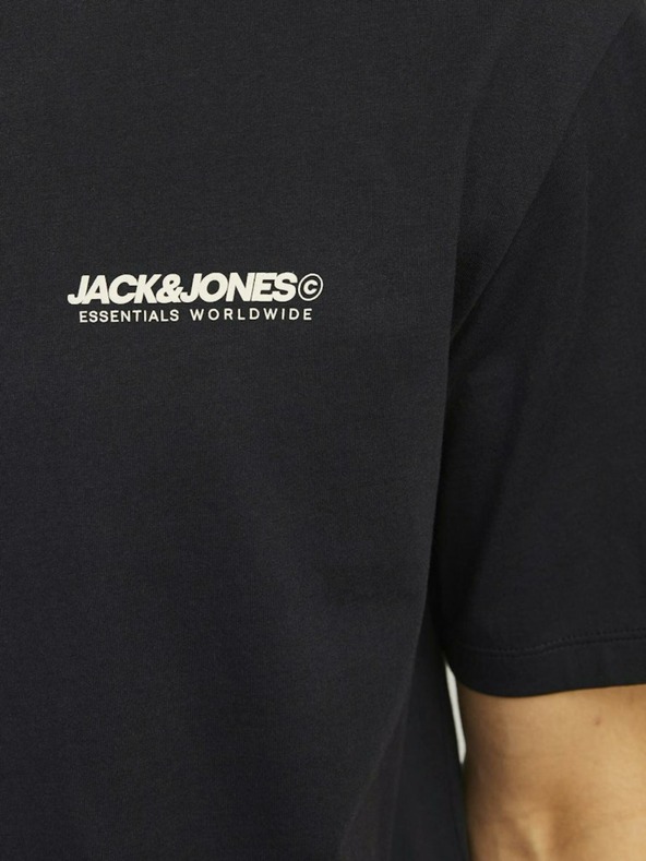 Jack & Jones Čierne pánske tričko Jack & Jones Legacy