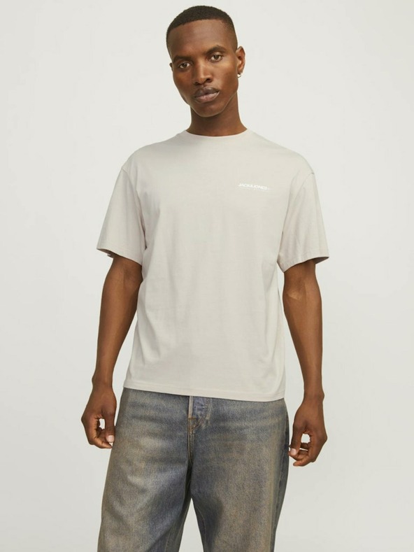 Jack & Jones Jack & Jones Legacy pánske béžové tričko