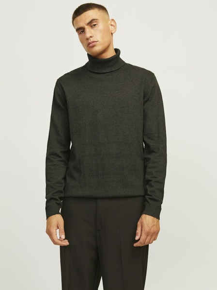 Jack & Jones Tmavozelený pánsky rolák Jack & Jones Basic