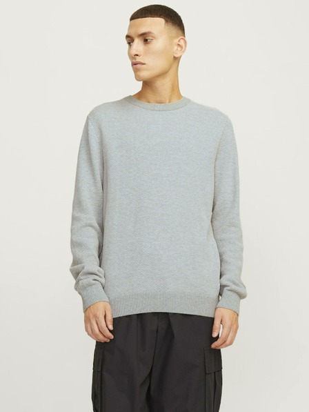 Jack & Jones Svetlosivý pánsky sveter Jack & Jones Globe