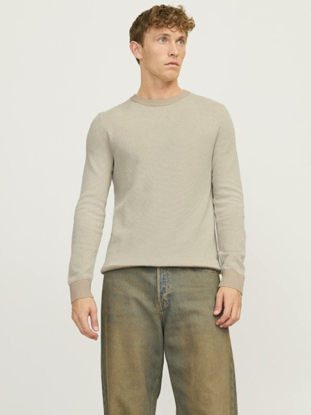 Jack & Jones Béžová Pánsky sveter Jack & Jones Globe