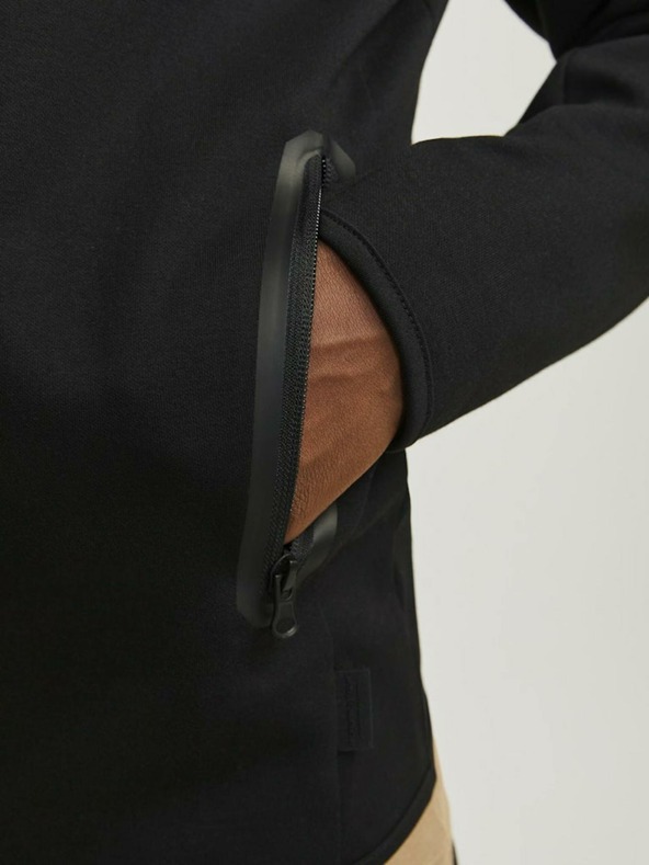 Jack & Jones Čierna pánska mikina Jack & Jones s kapucňou