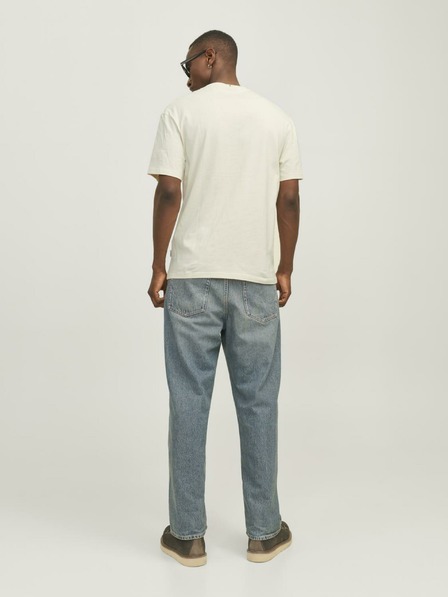 Jack & Jones Krémové pánske tričko Jack & Jones Frederiks JORFREDERIKSBERG