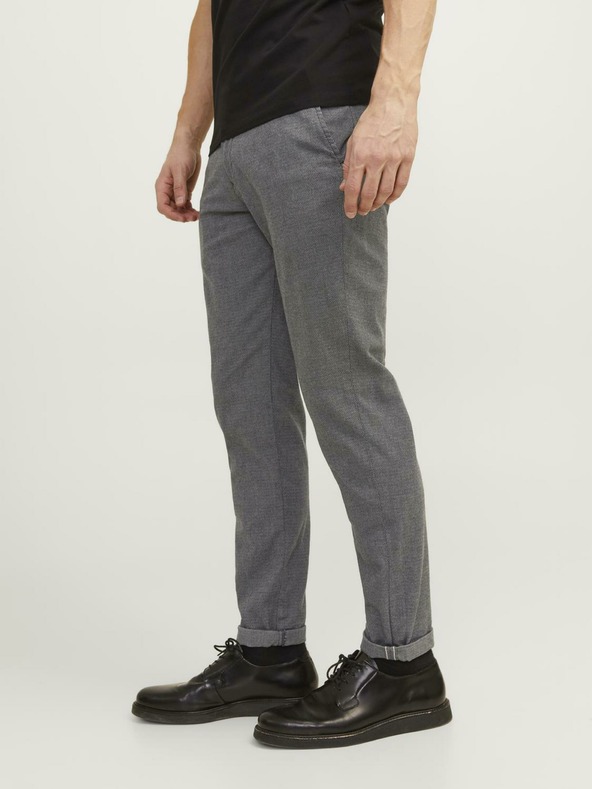 Jack & Jones Šedé pánske chino nohavice Jack & Jones Marco