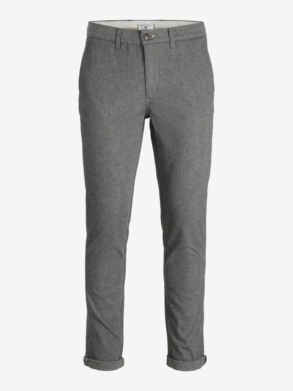 Jack & Jones Šedé pánske chino nohavice Jack & Jones Marco