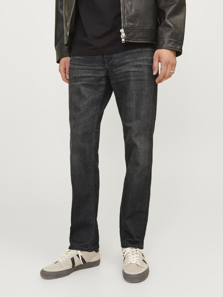 Jack & Jones Tmavo šedé pánske džínsy rovného strihu Jack & Jones Clark