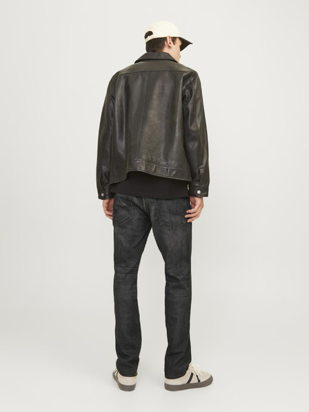 Jack & Jones Tmavo šedé pánske džínsy rovného strihu Jack & Jones Clark