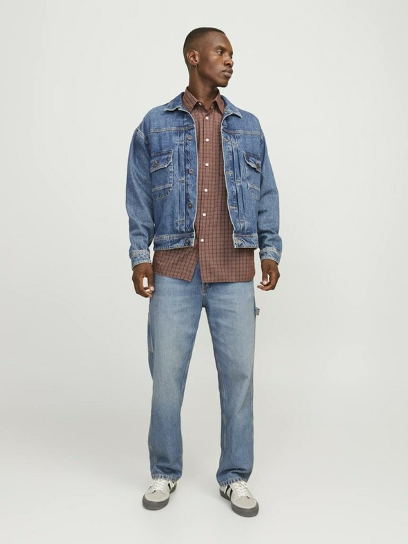 Jack & Jones Modré pánske džínsy rovného strihu Jack & Jones Eddie