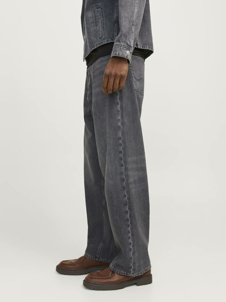 Jack & Jones Tmavosivé pánske džínsy rovného strihu Jack & Jones Iron