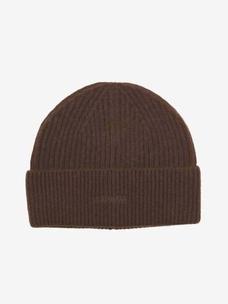 Jack & Jones Tmavohnedá pánska vlnená čiapka Jack & Jones Lump