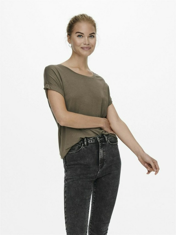 ONLY Hnedé dámske tričko ONLY Moster