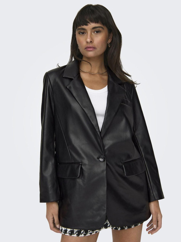 ONLY Čierna dámska kožená bunda ONLY Lana