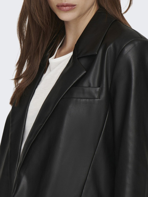 ONLY Čierna dámska kožená bunda ONLY Lana