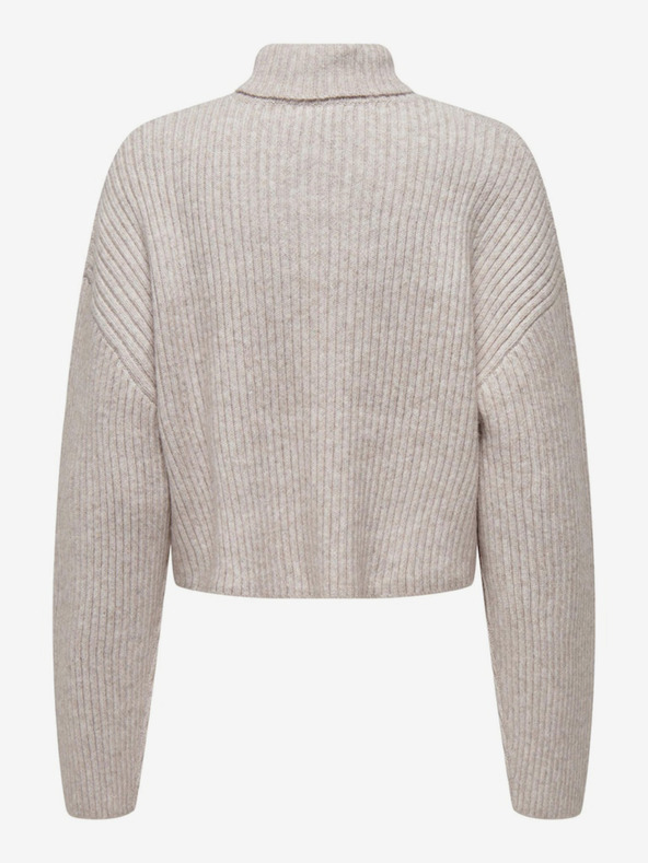 ONLY Krémový dámsky sveter zo zmesi vlny ONLY Melanie