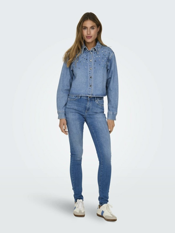 ONLY Modré dámske džínsy skinny fit ONLY Blush