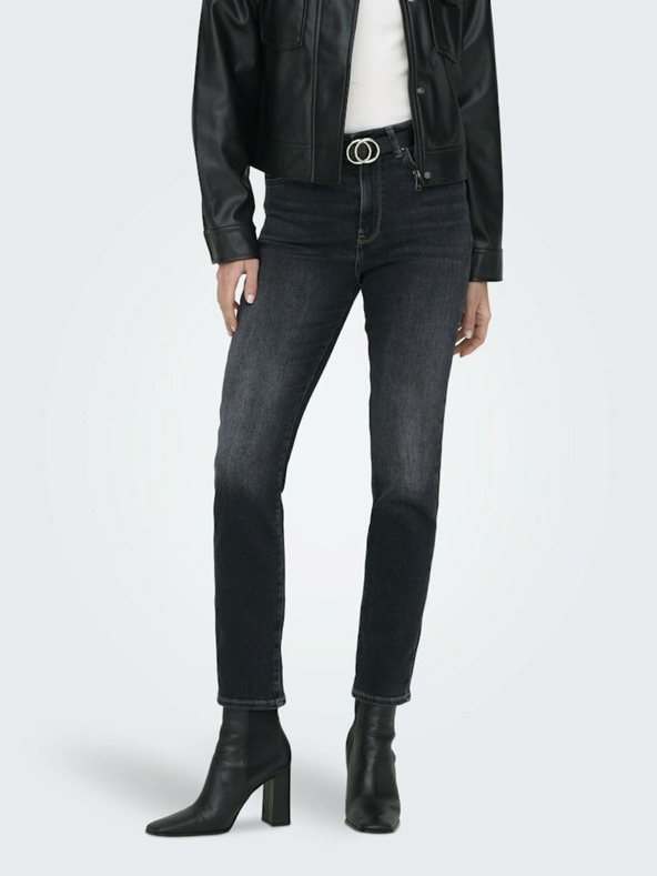 ONLY Čierne dámske džínsy rovného strihu ONLY Emily