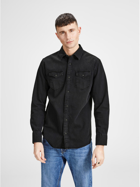 Jack & Jones Čierna džínsová košeľa Jack & Jones