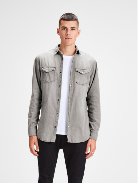 Jack & Jones Šedá džínsová košeľa Jack & Jones