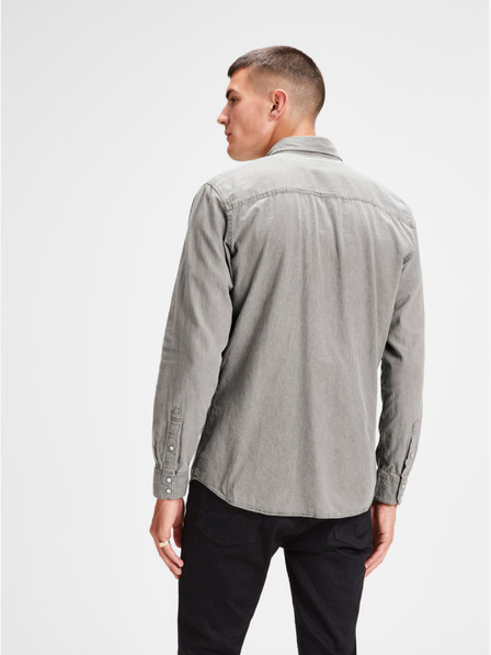 Jack & Jones Šedá džínsová košeľa Jack & Jones