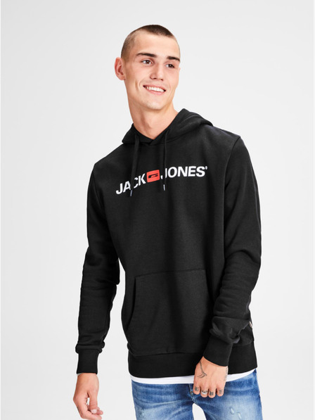 Jack & Jones Čierna mikina Jack & Jones Corp s potlačou