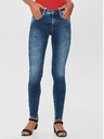 ONLY Modré skinny fit džínsy s roztrhaným efektom ONLY