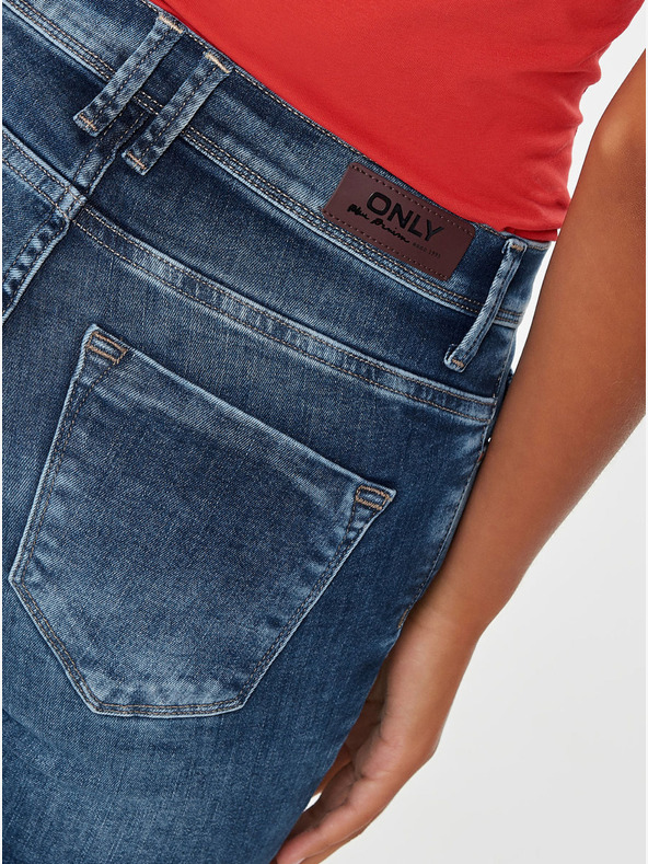 ONLY Modré skinny fit džínsy s roztrhaným efektom ONLY