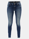 ONLY Modré skinny fit džínsy s roztrhaným efektom ONLY