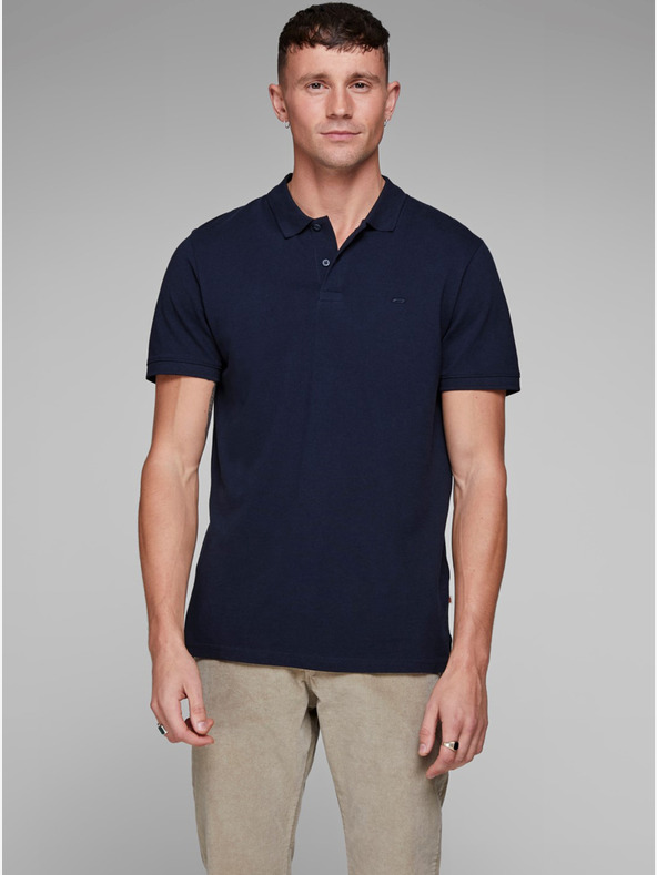 Jack & Jones Modrá základná polokošeľa Jack & Jones