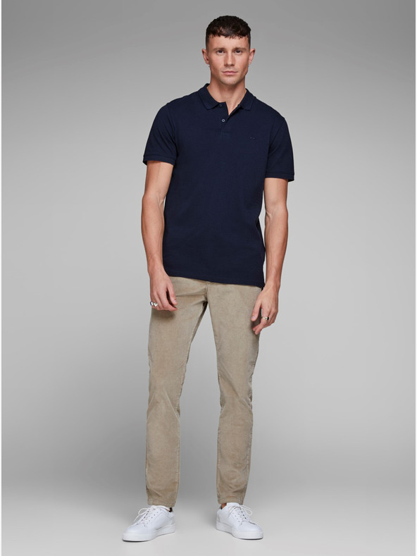 Jack & Jones Modrá základná polokošeľa Jack & Jones