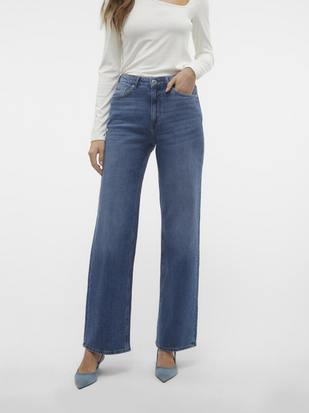 Vero Moda Modré dámske džínsy širokého strihu Vero Moda Tessa