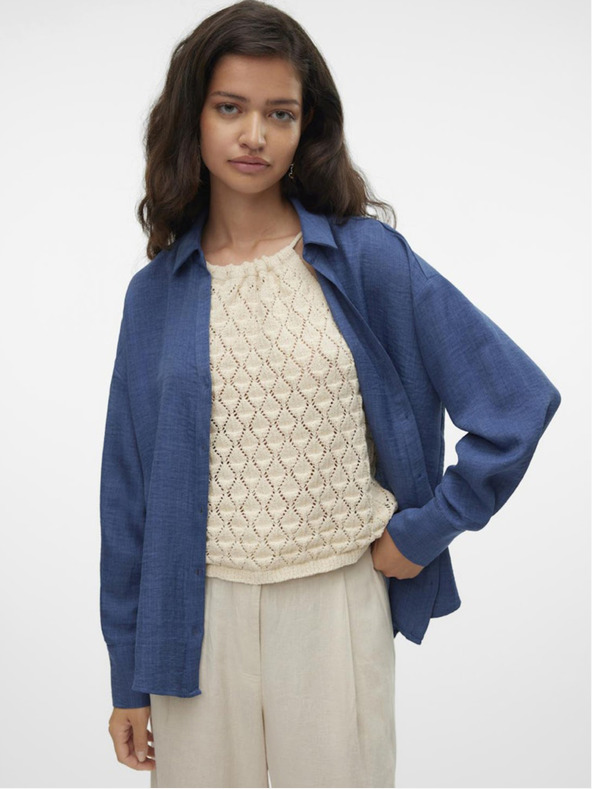 Vero Moda Modré dámske tričko Vero Moda Melaney