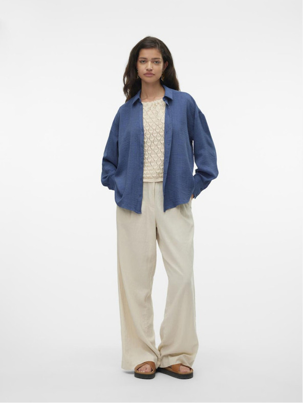 Vero Moda Modré dámske tričko Vero Moda Melaney