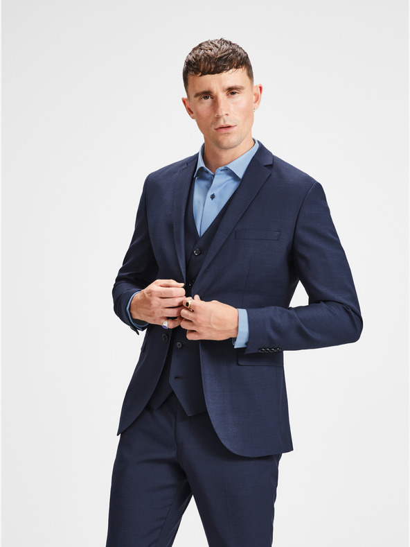 Jack & Jones Jack & Jones Laris tmavomodré sako z vlnenej zmesi