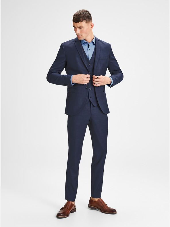 Jack & Jones Jack & Jones Laris tmavomodré sako z vlnenej zmesi