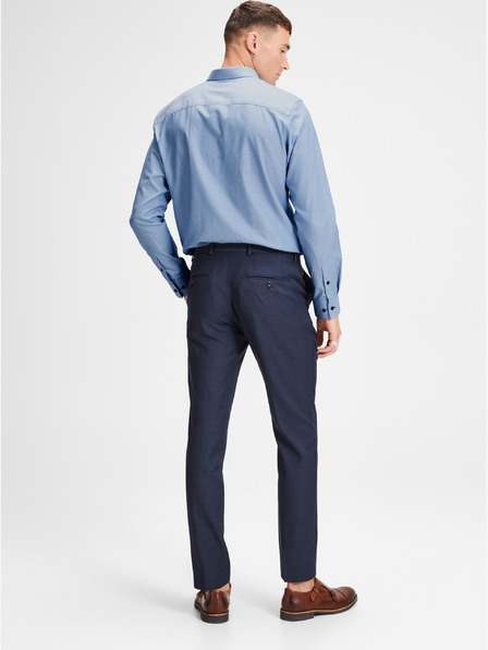 Jack & Jones Jack & Jones Laris tmavomodré oblekové nohavice z vlnenej zmesi