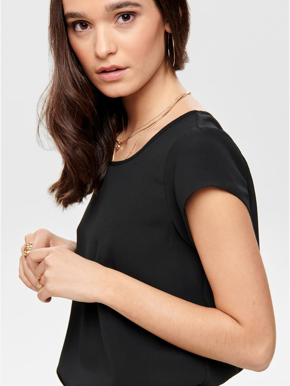 ONLY Čierna blúzka so zipsom na chrbte ONLY Vic