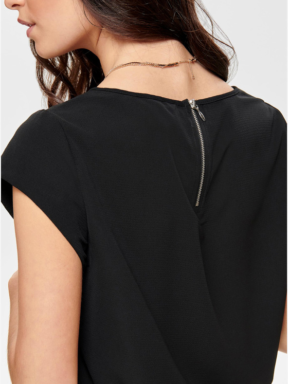 ONLY Čierna blúzka so zipsom na chrbte ONLY Vic